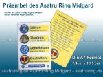 Gebetskarte Präambel des Asatru Ring Midgard Visitenkartengröße